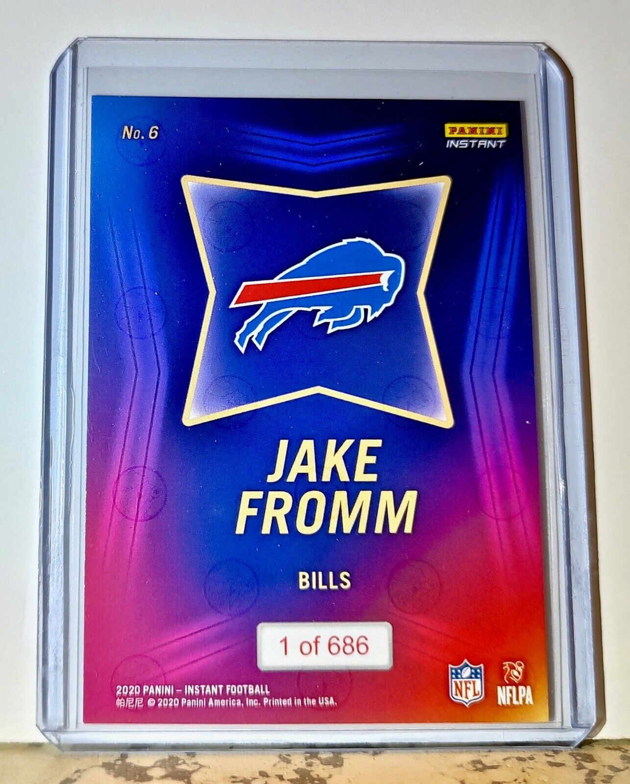 Jake Fromm 2020 NFL Draft Night NFL #6 Football Card Bills 1 of 686