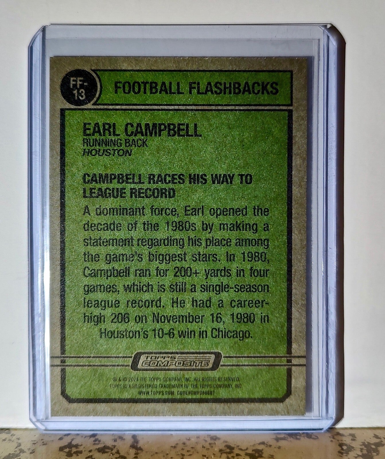 Earl Campbell 2023 Topps 1974 Flashbacks NFL #FF-13 Football Card Houston Oilers