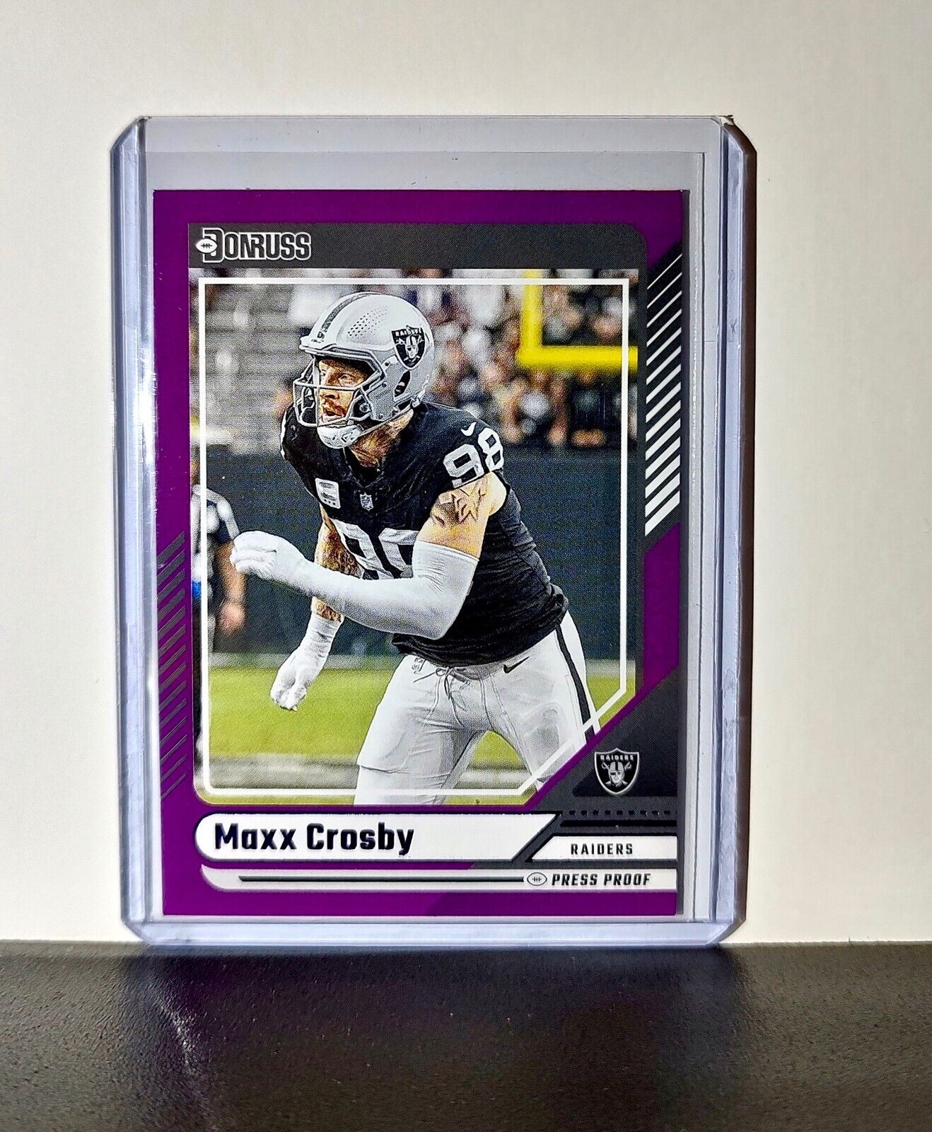 Maxx Crosby 2024 Panini Donruss NFL #255 Press Proof Card Las Vegas Raiders