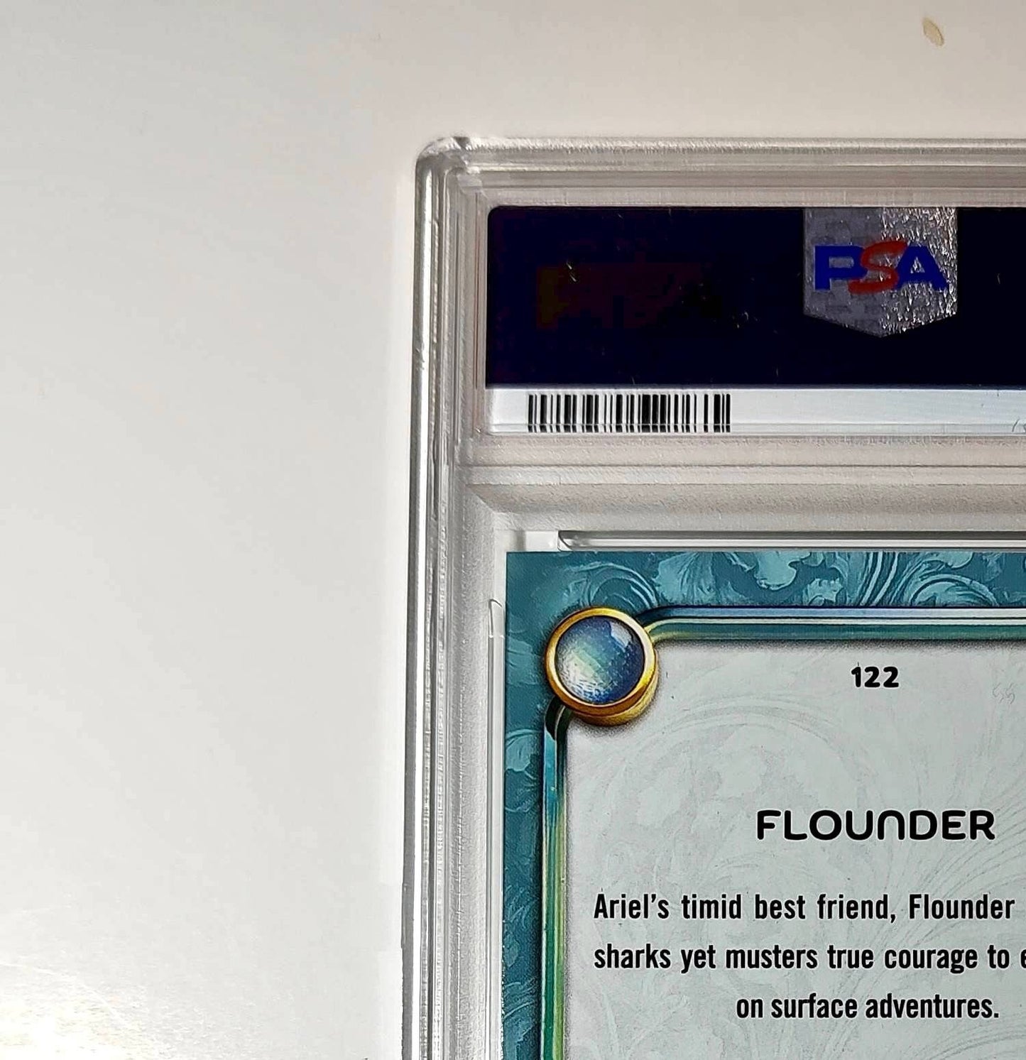 Flounder 2025 Topps Disney Wonder #122 Diamond Card The Little Mermaid PSA 7