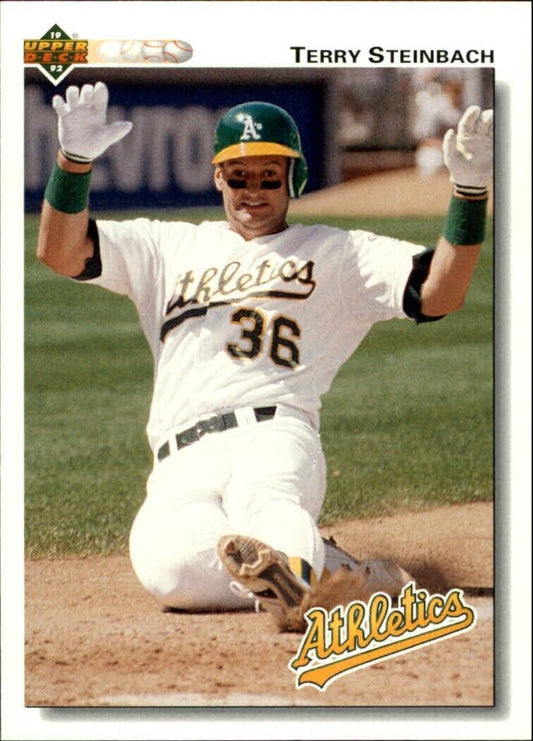 Terry Steinbach 1992 Upper Deck MLB #473 Baseball Card Oakland Athletics