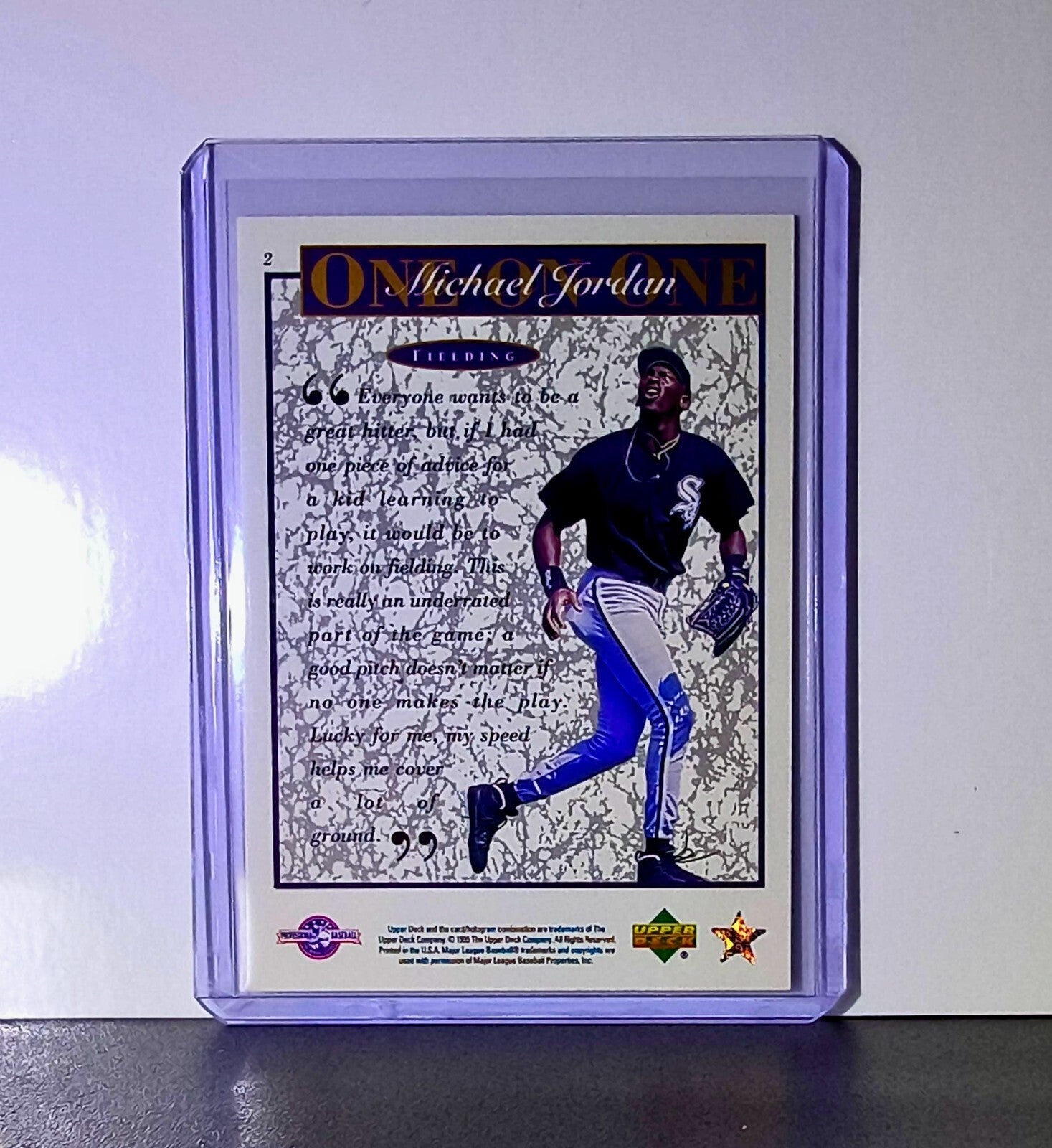 Michael Jordan 1995 Upper Deck Minors One on One #2 Card Birmingham Barons