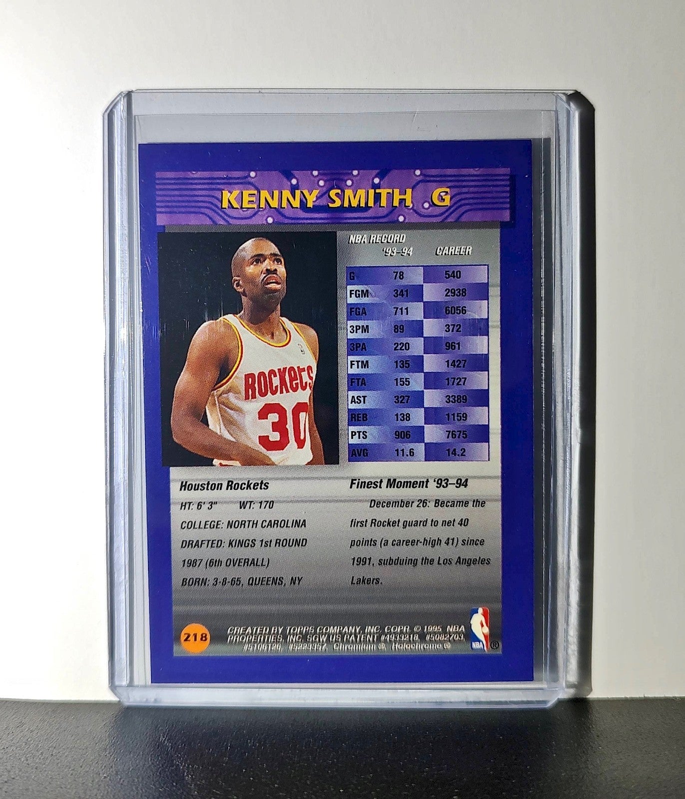 Kenny Smith 1994-95 Topps Finest #218 Basketball Card
