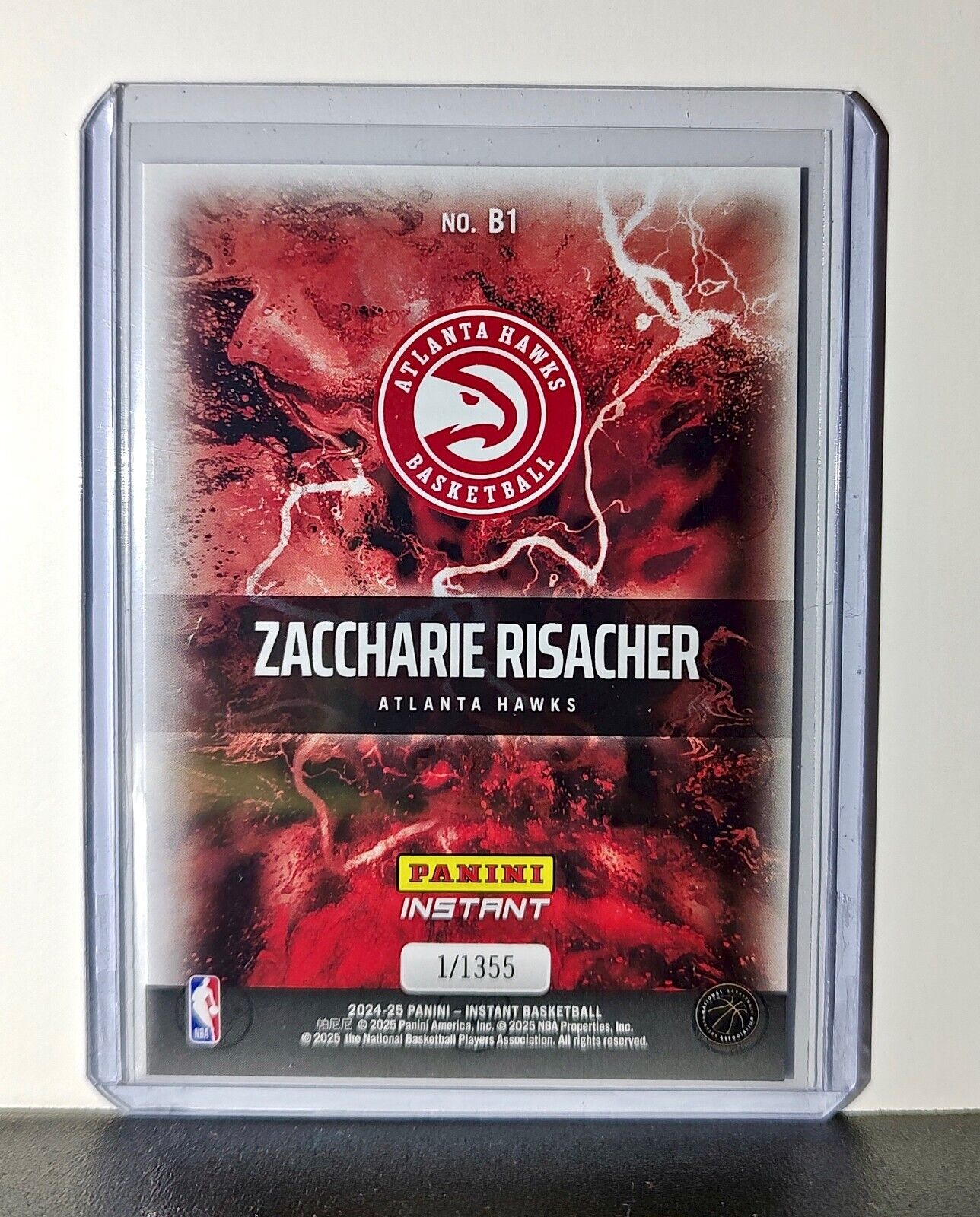 Zaccharie Risacher Rookie 2024-25 Panini NBA #1 Breakaway Card Hawks 1/1355