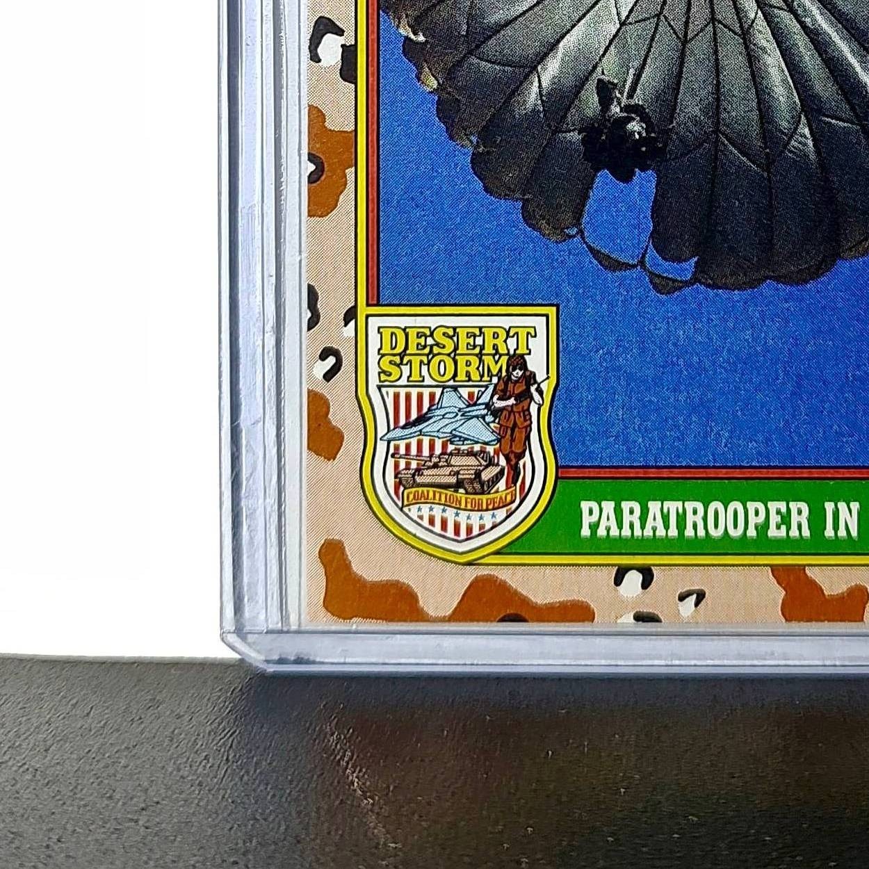 Paratrooper in Flight 1991 Topps Desert Storm #70 Card