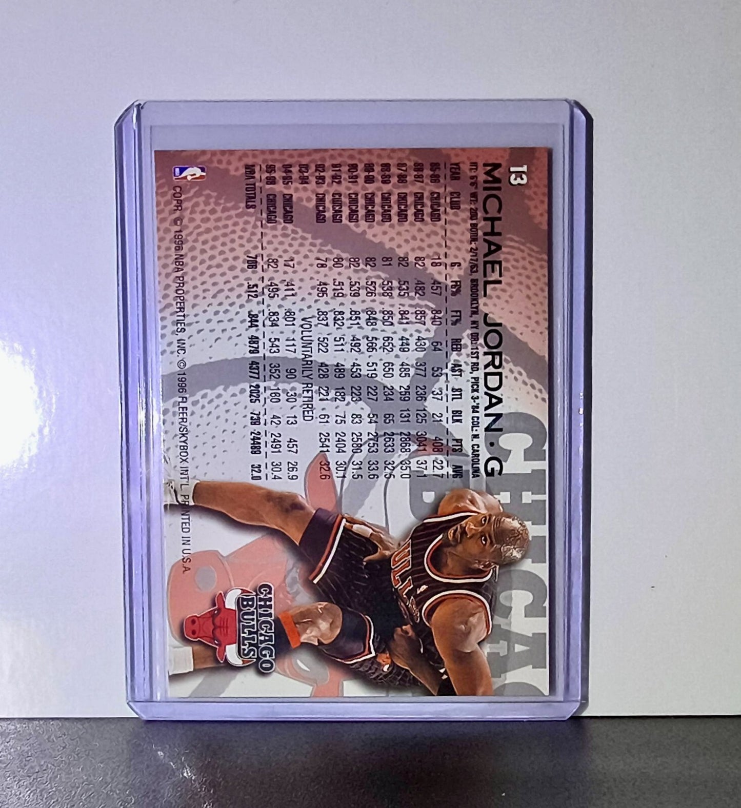 Michael Jordan 1996-97 Fleer #13 Basketball Card Chicago Bulls