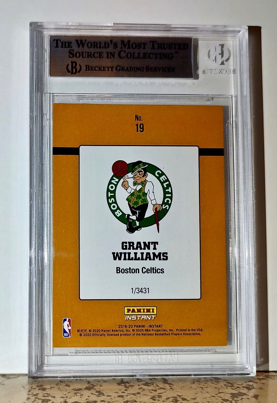 Grant Williams 2019-20 Panini NBA #19 Rated Rookies 1/3431 BGS 9 Mint Celtics