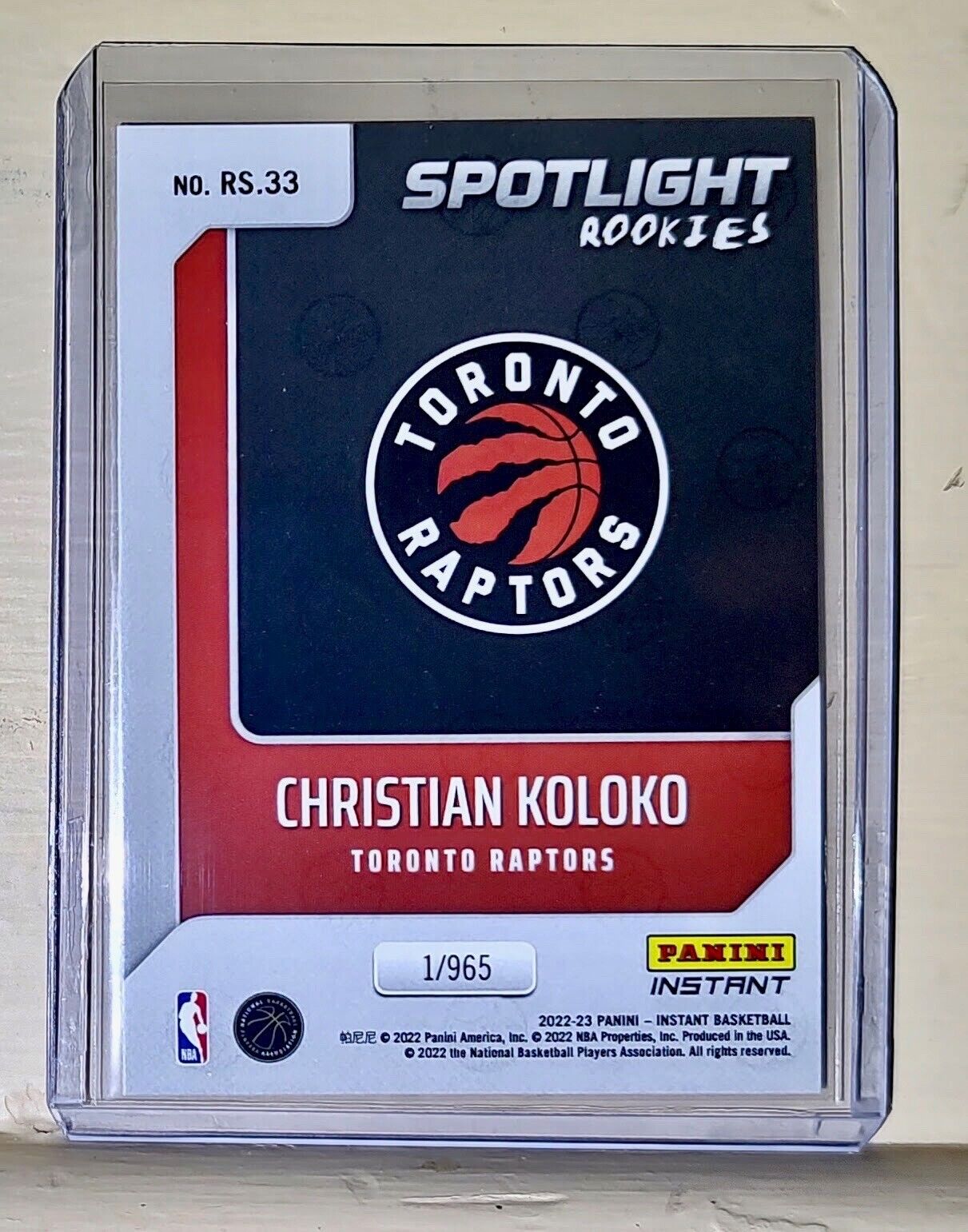 Christian Koloko 2022-23 Panini NBA #33 Spotlight Rookies Card 1/965