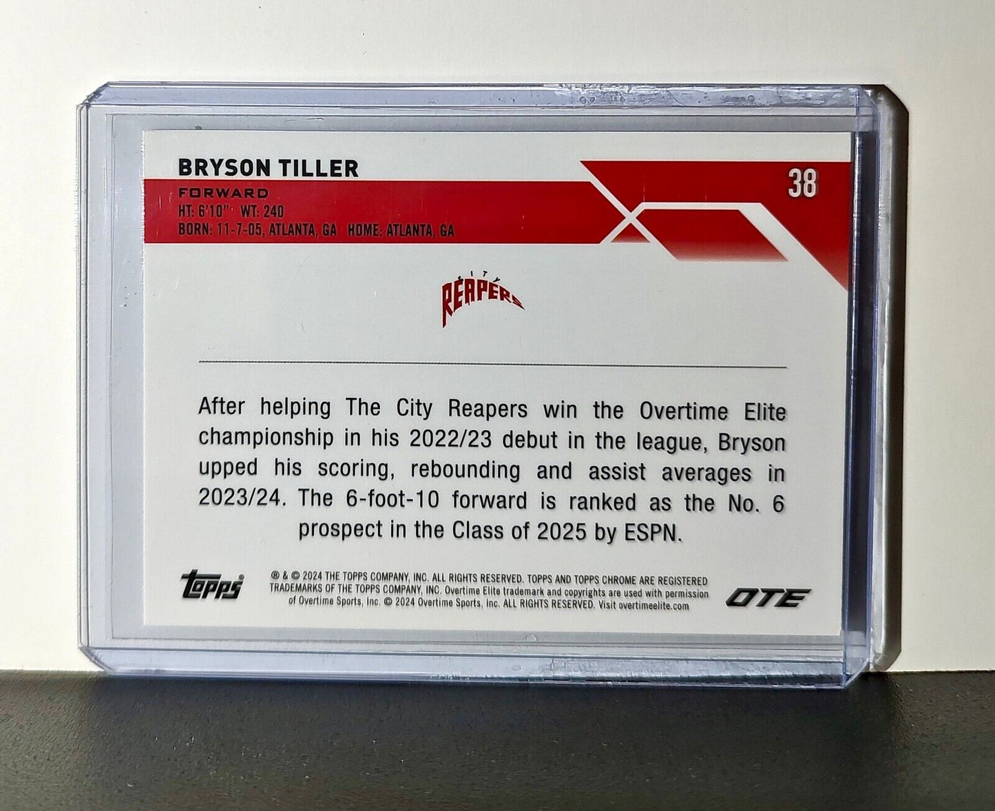 Bryson Tiller 2023-24 Topps Chrome Overtime #38 Card City Reapers