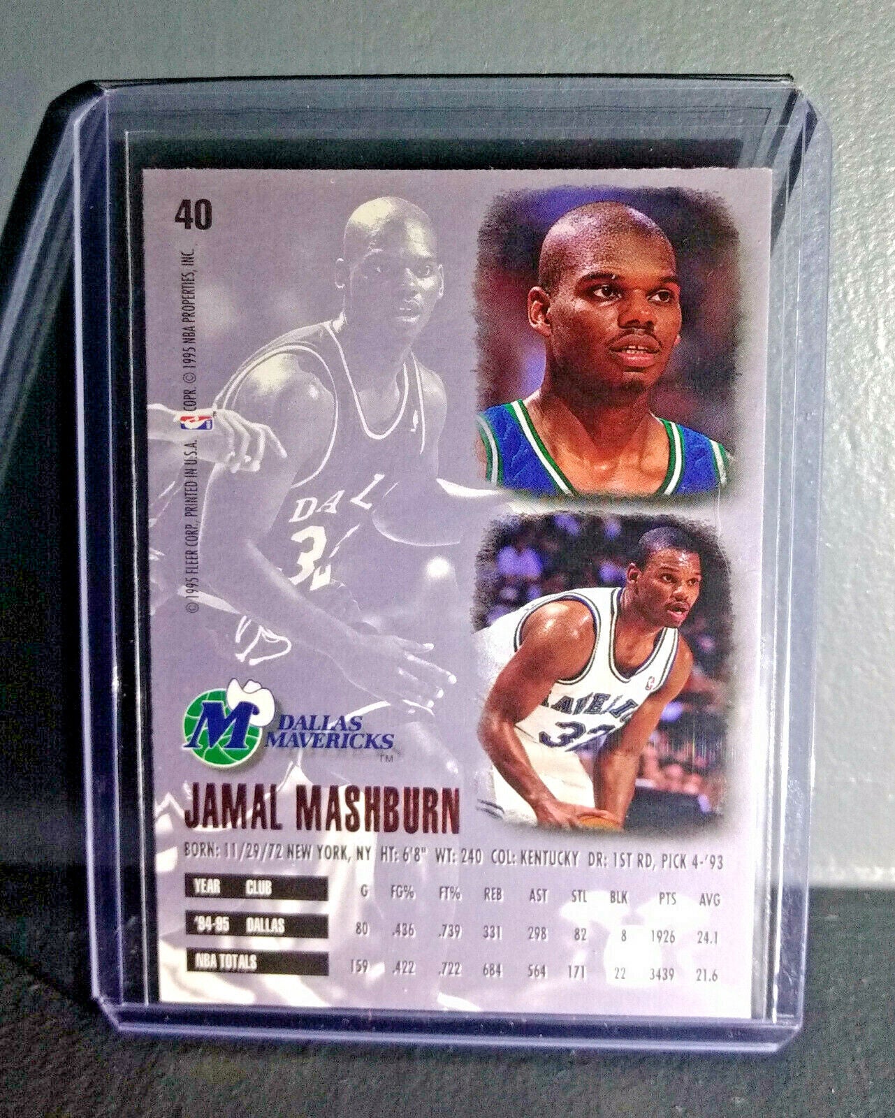 1995-96 Jamal Mashburn Fleer Ultra #40 Basketball Card