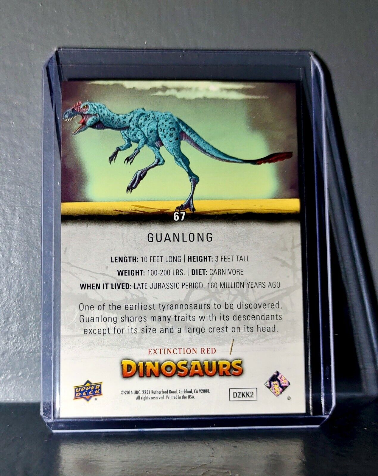 2015 Upper Deck Dinosaurs Guanlong Extinction Red Parallel #67 Card