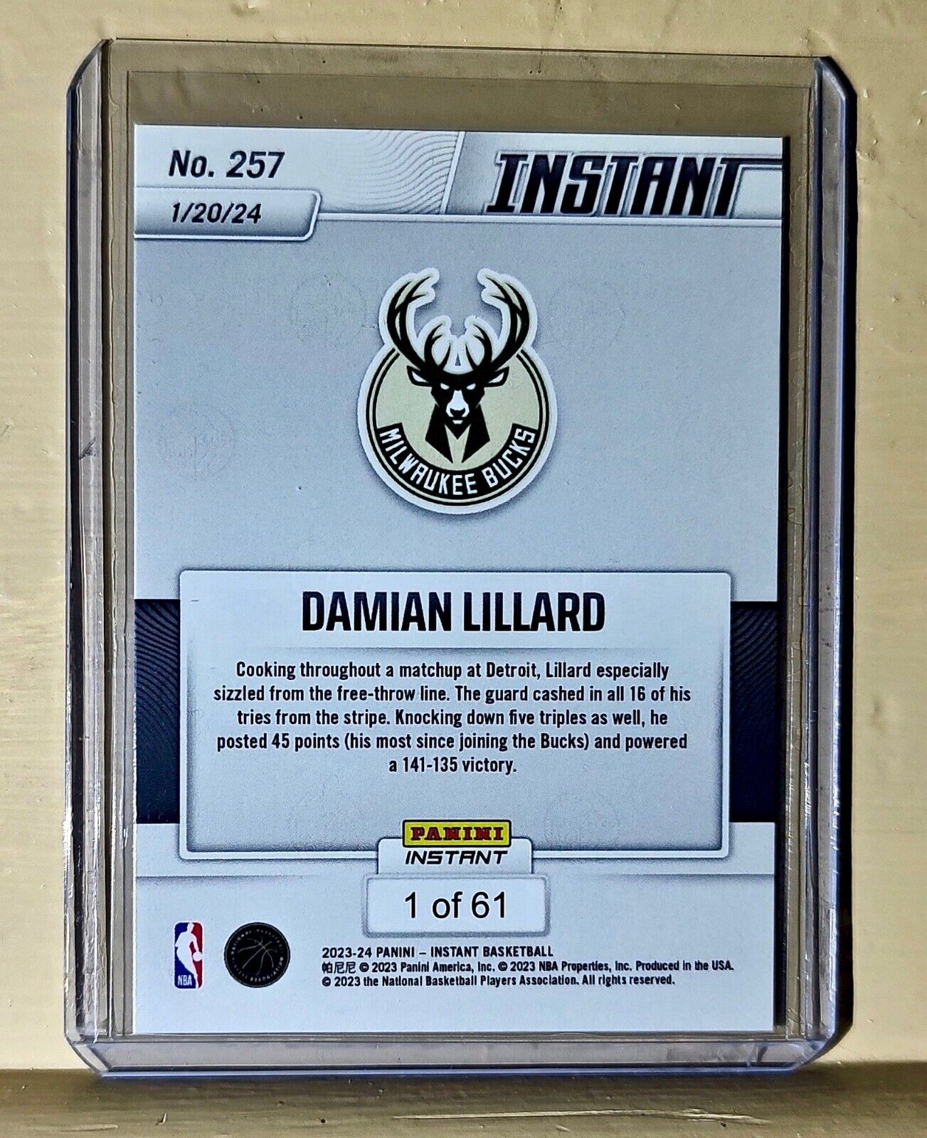 Damian Lillard 2023-24 Panini #257 Basketball NBA Card 1 of 61 Bucks