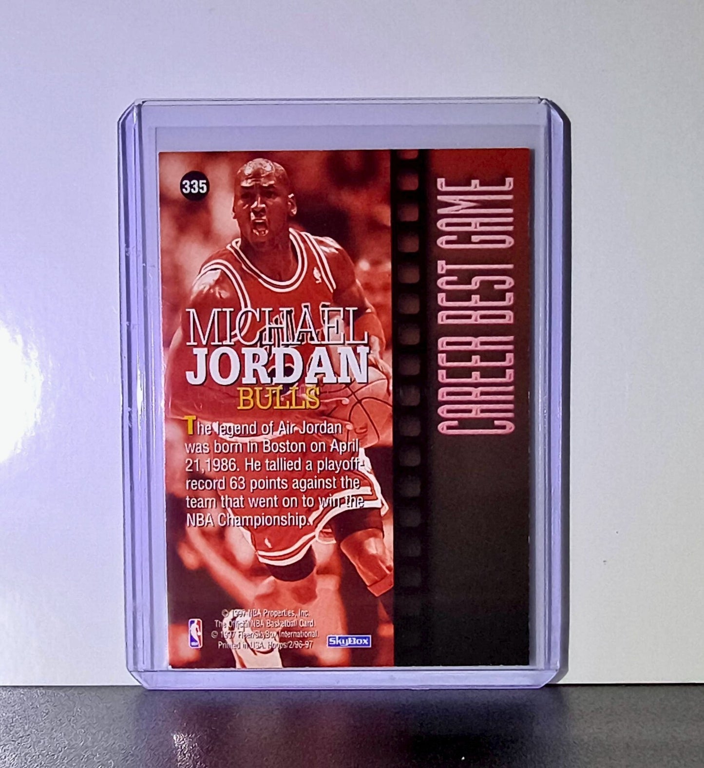 Michael Jordan 1996-97 NBA Hoops Career Best Game #335 Card Chicago Bulls