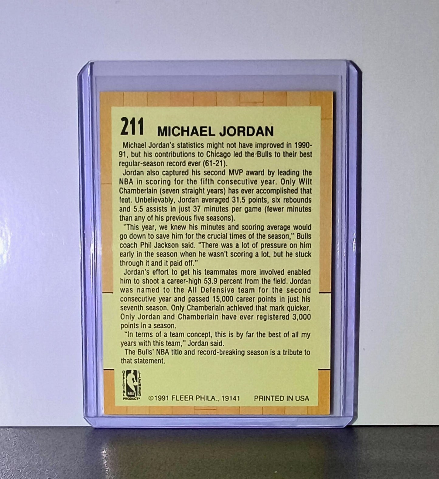 Michael Jordan 1991-92 Fleer #211 Basketball Card HOF Chicago Bulls