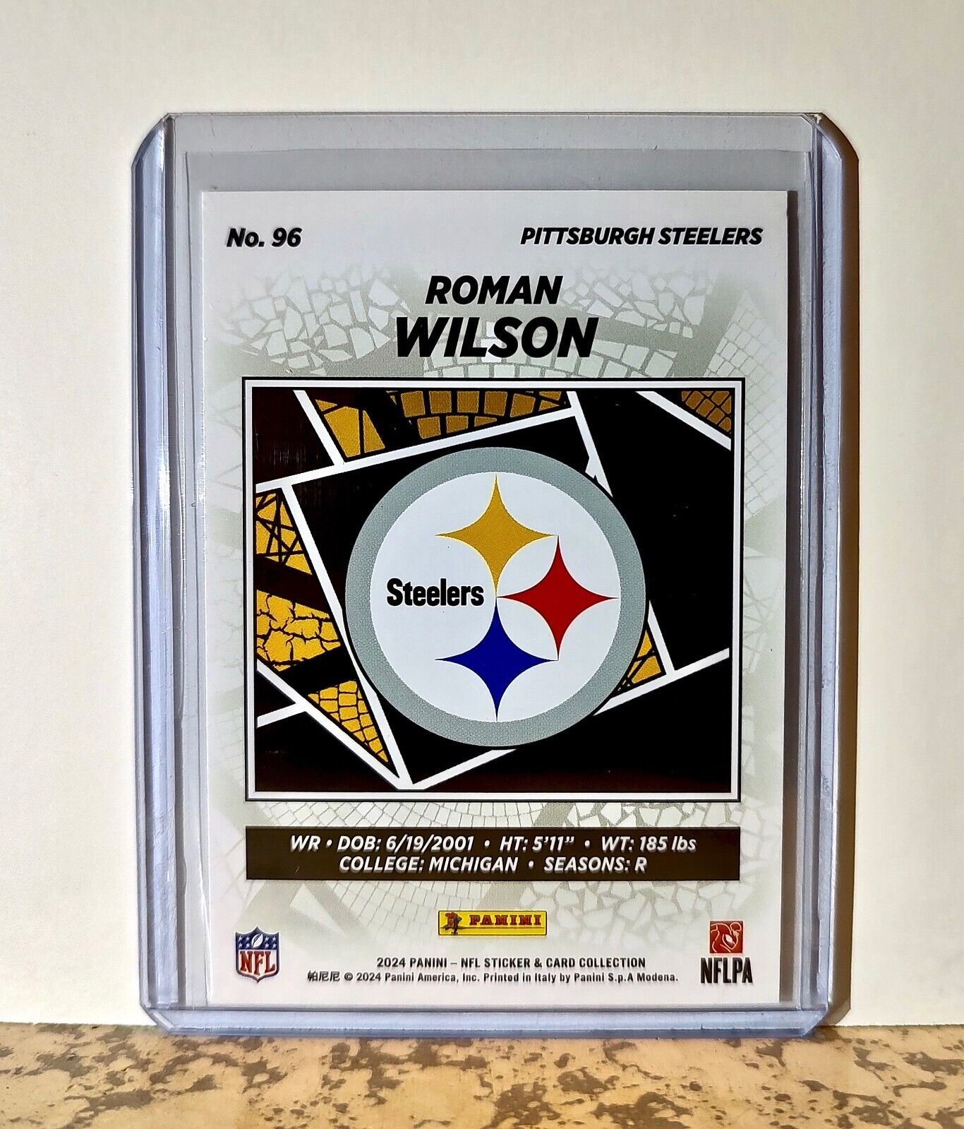 Roman Wilson 2024 Panini NFL #96 Rookie Sticker Card Pittsburgh Steelers