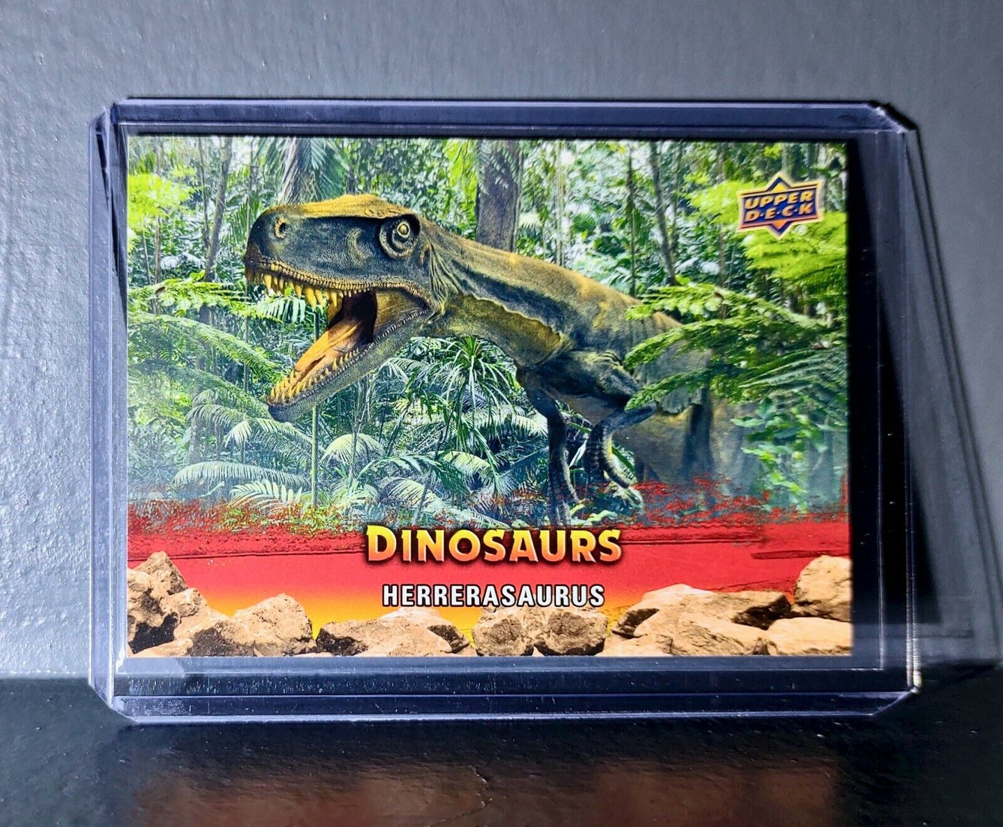 2015 Upper Deck Dinosaurs Herrerasaurus Extinction Red Parallel #73 Card