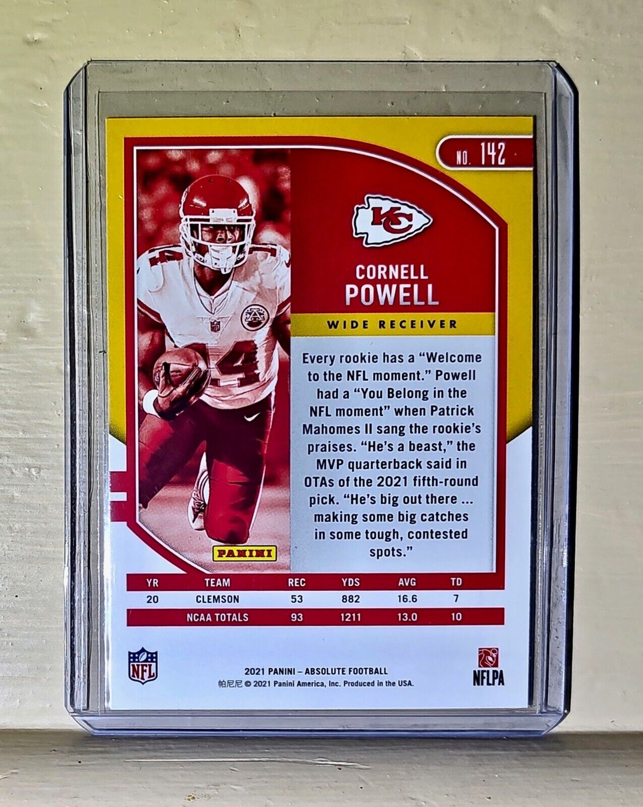 Cornell Powell 2021 Panini NFL Absolute Football #142 Card Chiefs