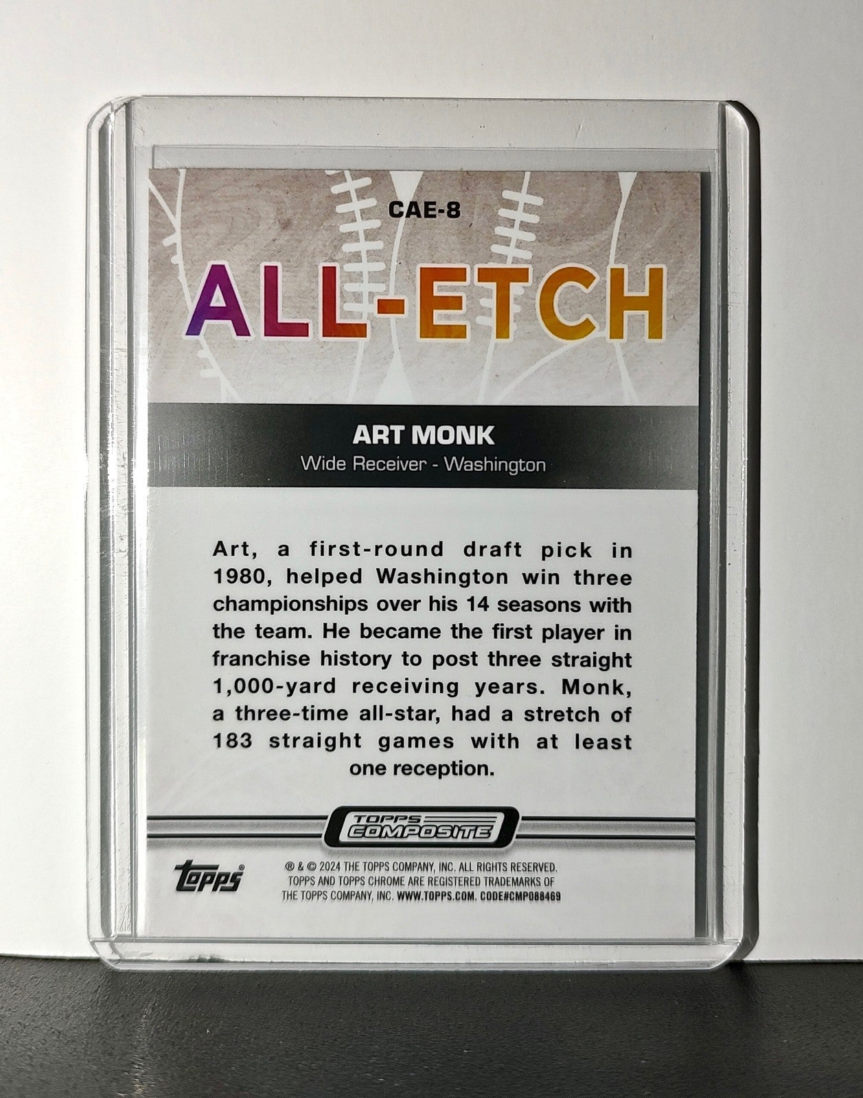 Art Monk 2023 Topps Chrome All-Etch NFL #CAE-8 Card Washington Redskins