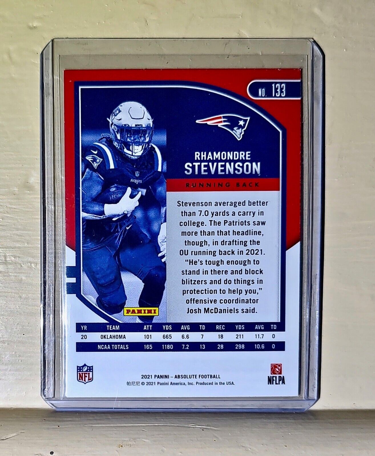 Rhamondre Stevenson 2021 Panini NFL Absolute Football #133 Rookie Card Patriots