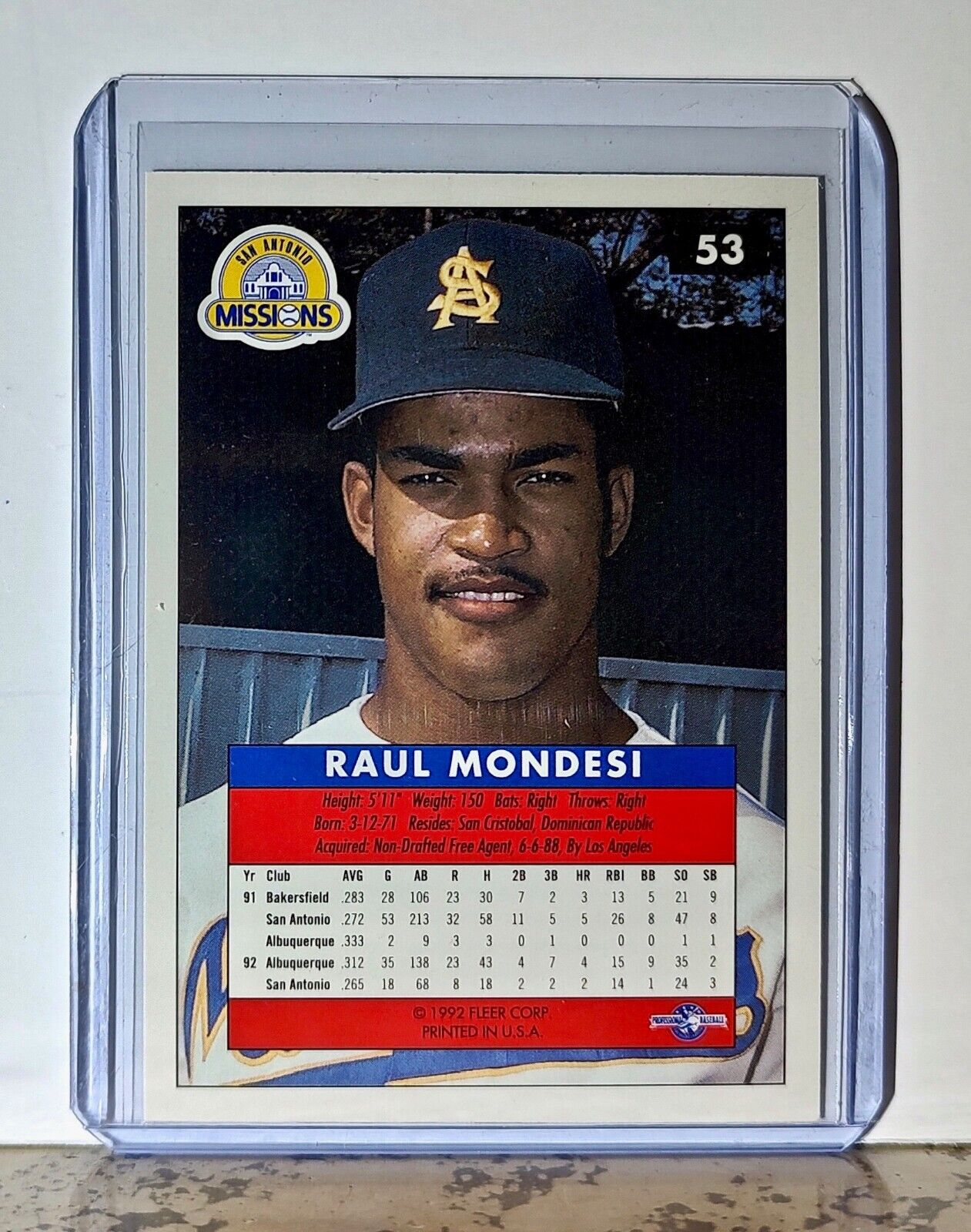 Raul Mondesi 1992-93 Fleer Excel MLB #53 Baseball Card San Antonio Missions