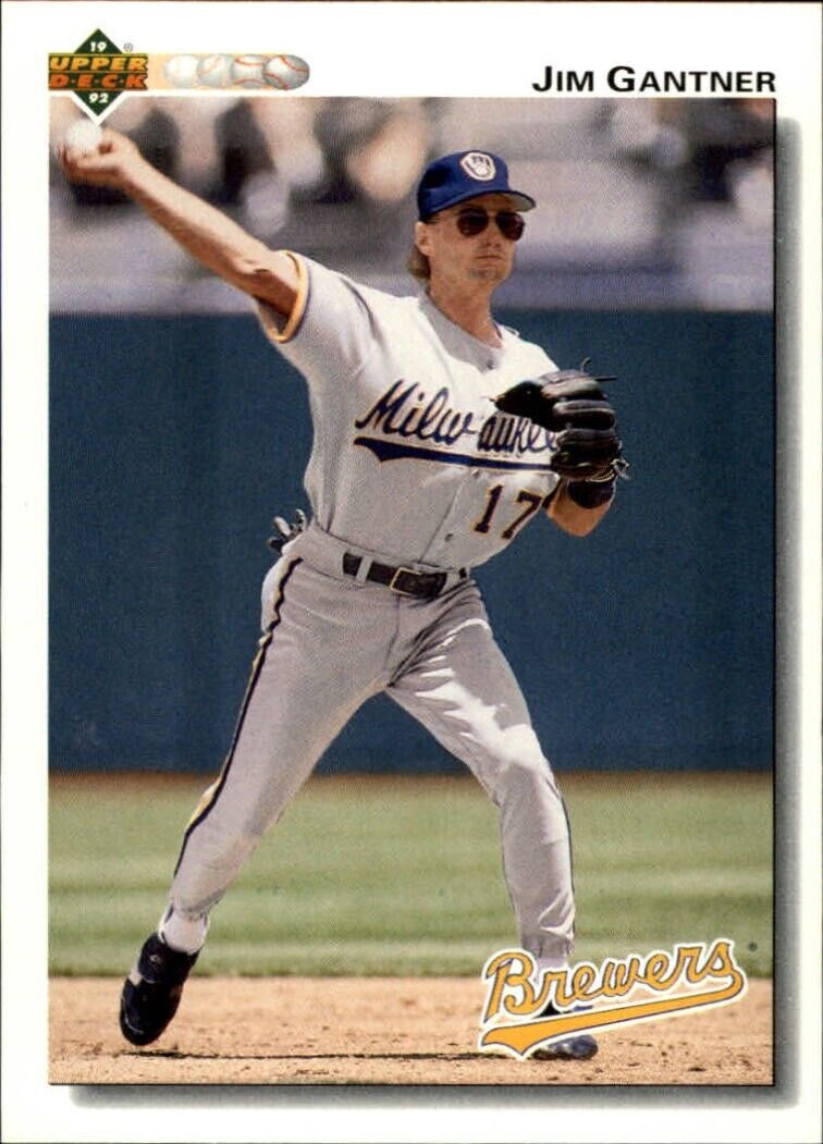 Jim Gantner 1992 Upper Deck MLB #360 Baseball Card Milwaukee Brewers