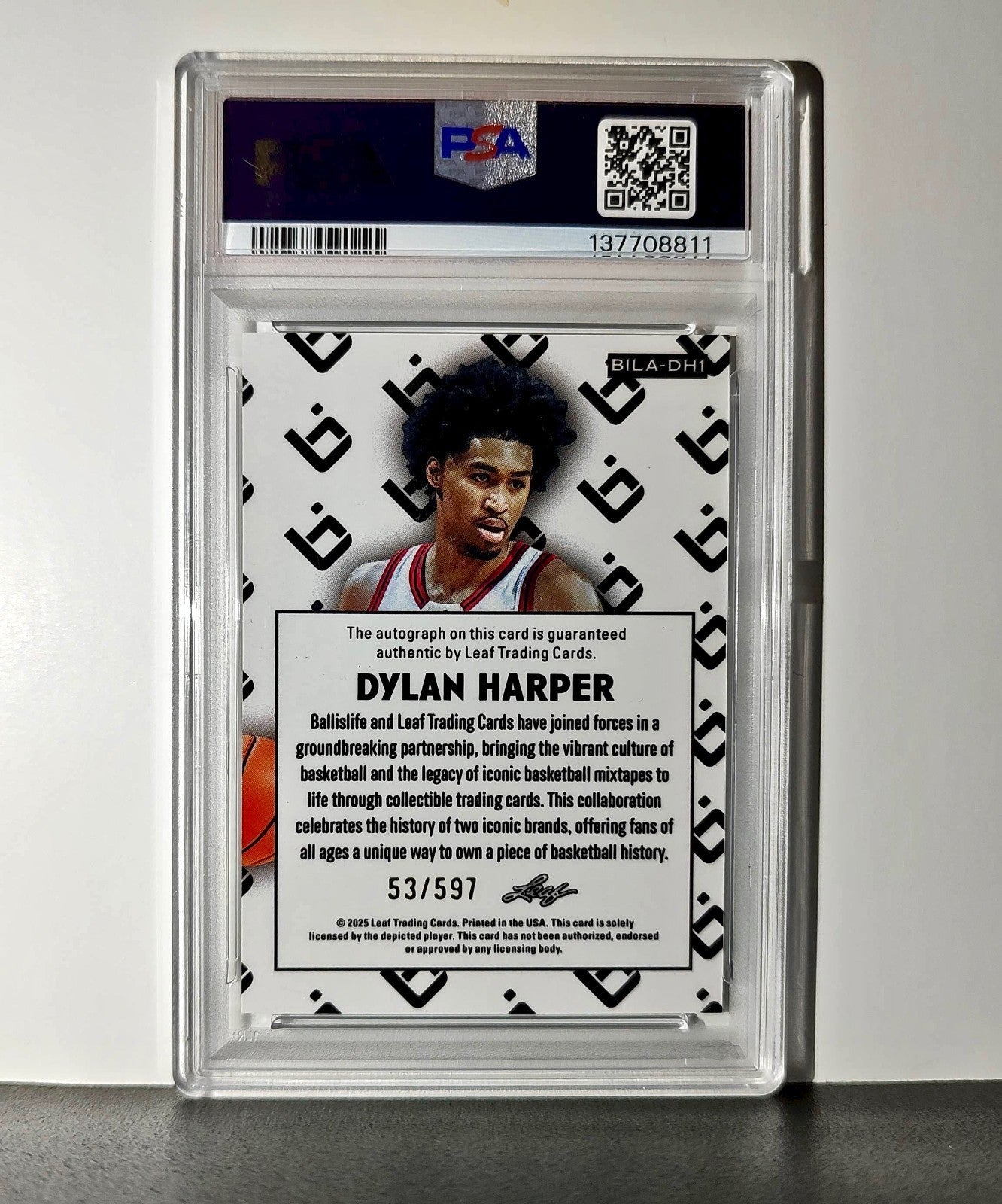 Dylan Harper 2025 Leaf Metal #BILA-DH1 Refractor PSA 8 Auto 10