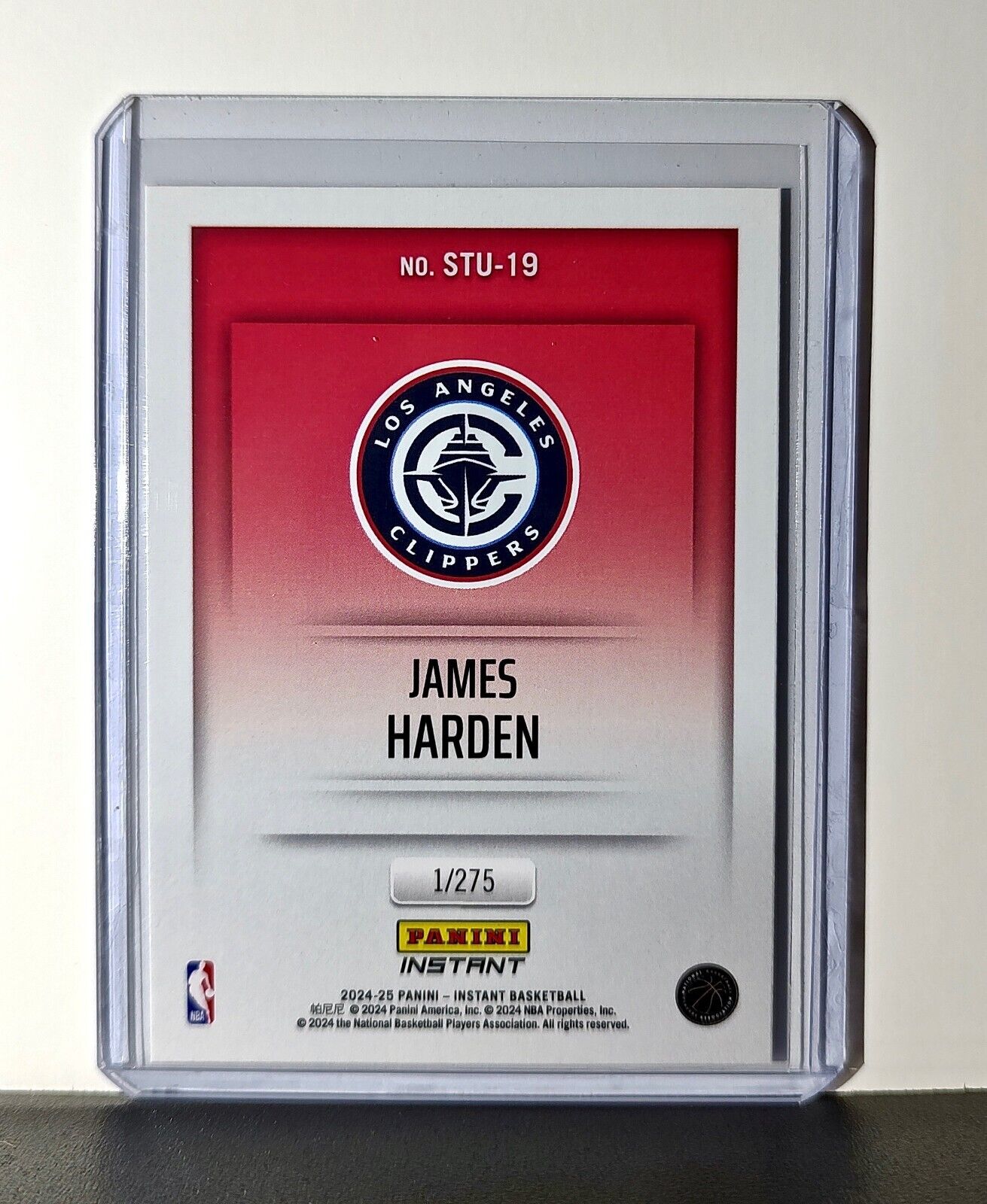 James Harden 2024-25 Panini NBA Studio #19 Card Los Angeles Clippers 1/275