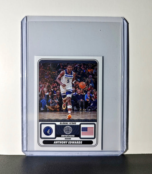 Anthony Edwards Global Icons 2024-25 Panini NBA #57 Sticker Card Timberwolves