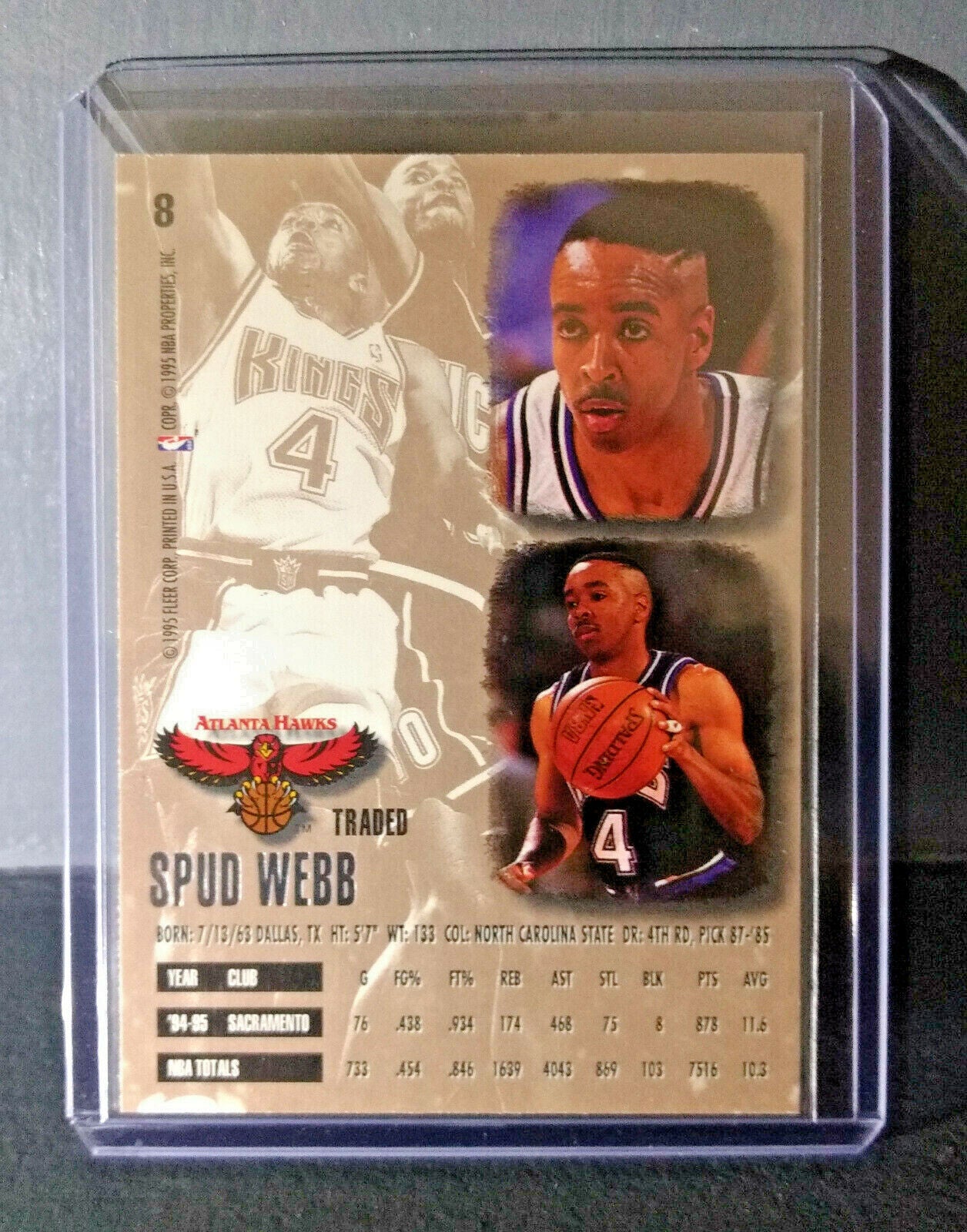 1995-96 Spud Webb Fleer Ultra #8 Basketball Card