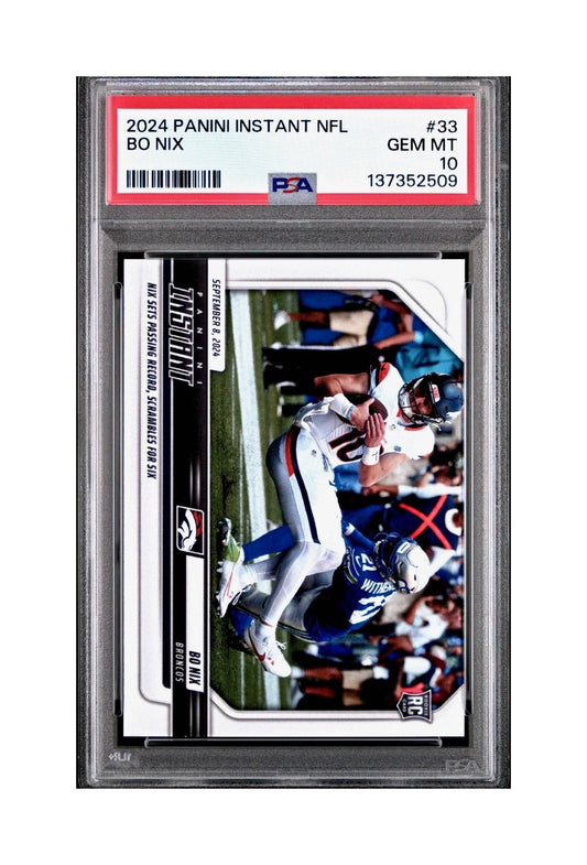 Bo Nix Rookie 2024 Panini Instant NFL #33 PSA 10 Gem Mint