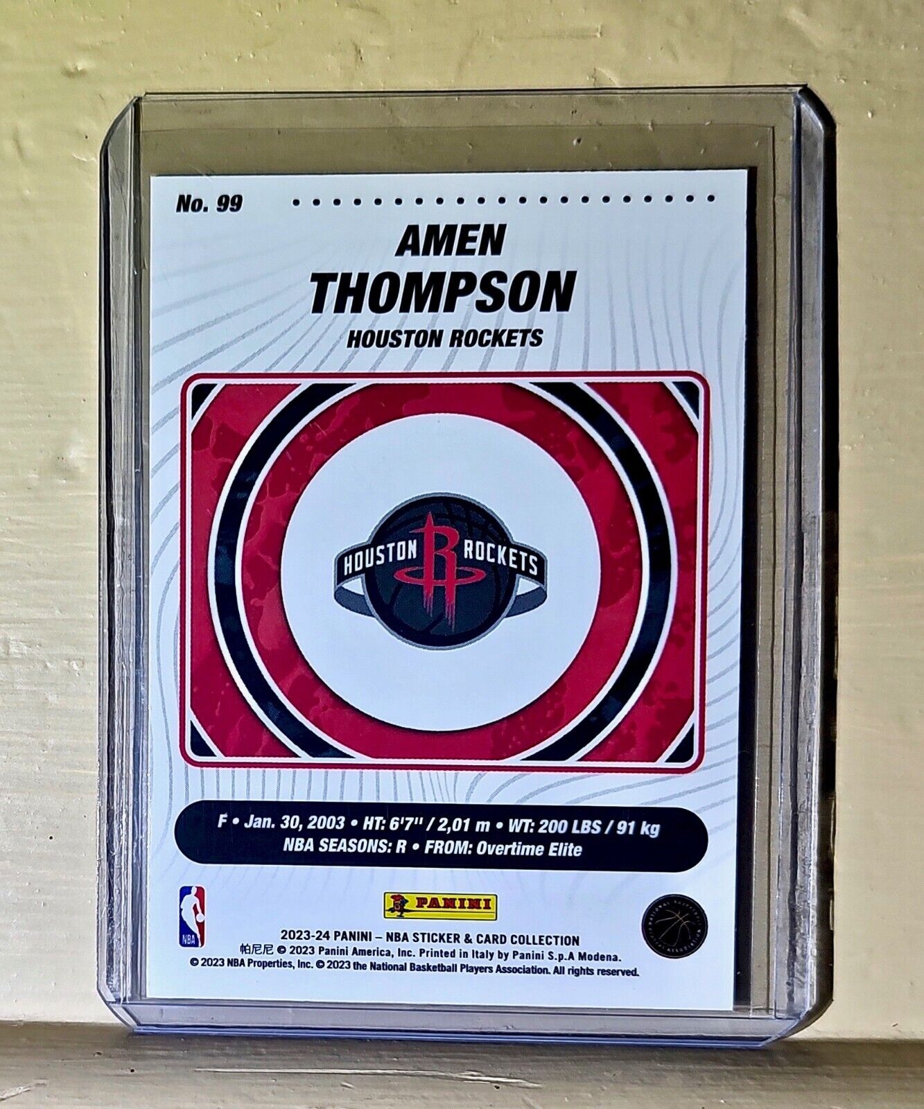 Amen Thompson 2023-24 Panini NBA #99 Silver Foil Parallel Rookie Card Rockets