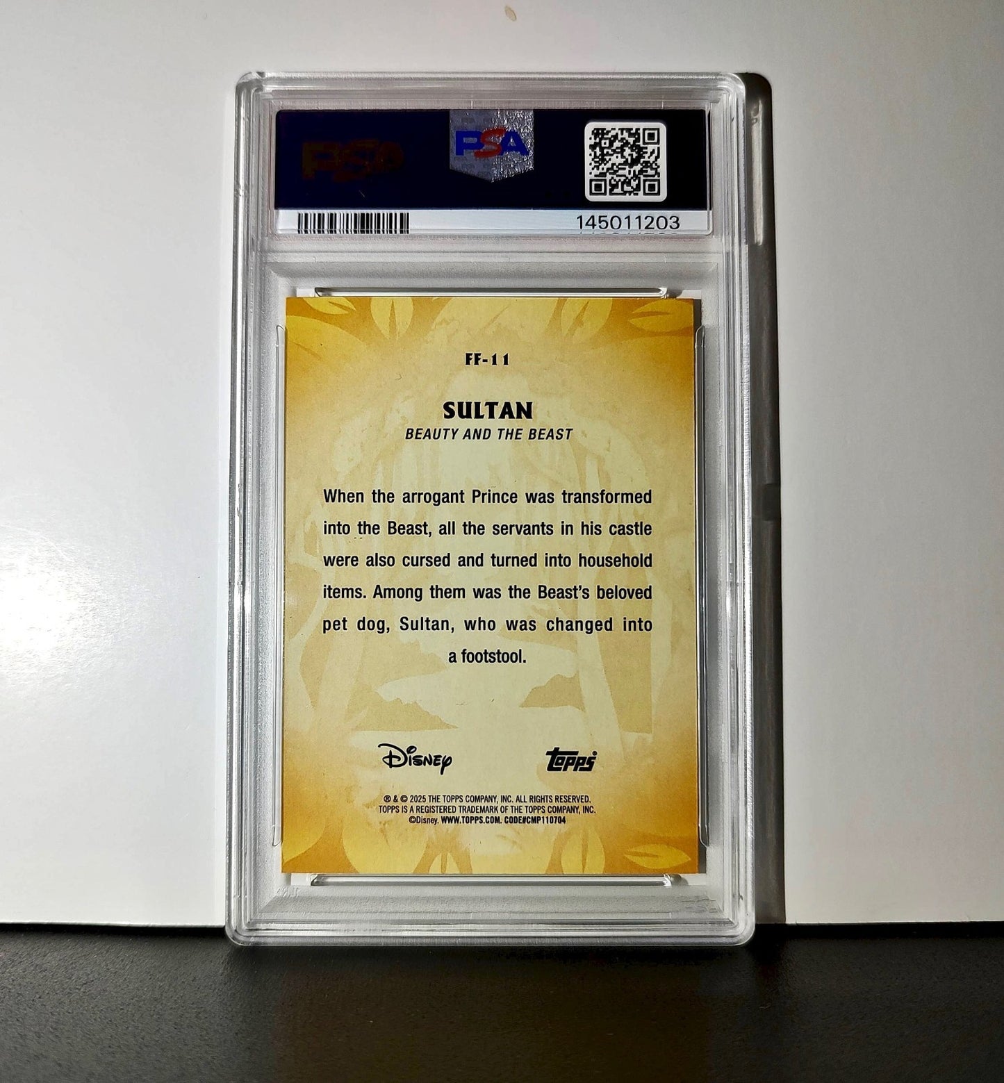 Sultan 2025 Topps Disney #FF-11 Furry Friends Card Beauty and the Beast PSA 10