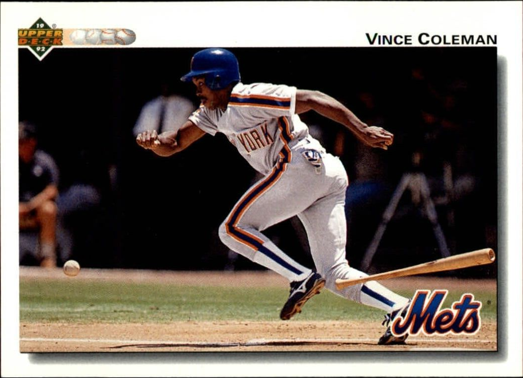 Vince Coleman 1992 Upper Deck MLB #131 Baseball Card New York Mets