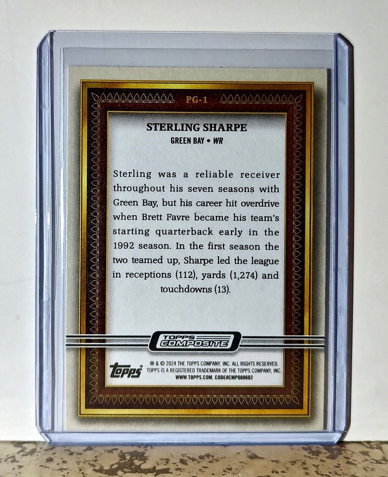 Sterling Sharpe 2023 Topps Portrait Gallery NFL #PG-1 Card Green Bay Packers