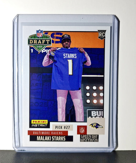 Malaki Starks Rookie 2025 NFL Draft #19 Football Card Baltimore Ravens 1 of 749