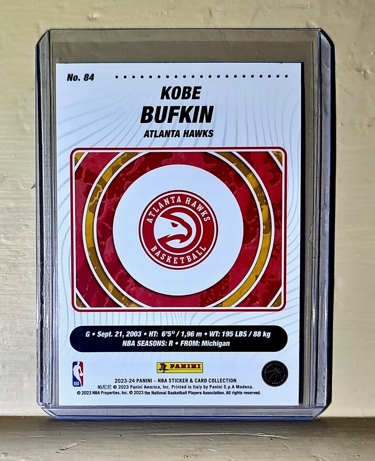 Kobe Bufkin 2023-24 Panini NBA Basketball #84 Rookie Card Atlanta Hawks