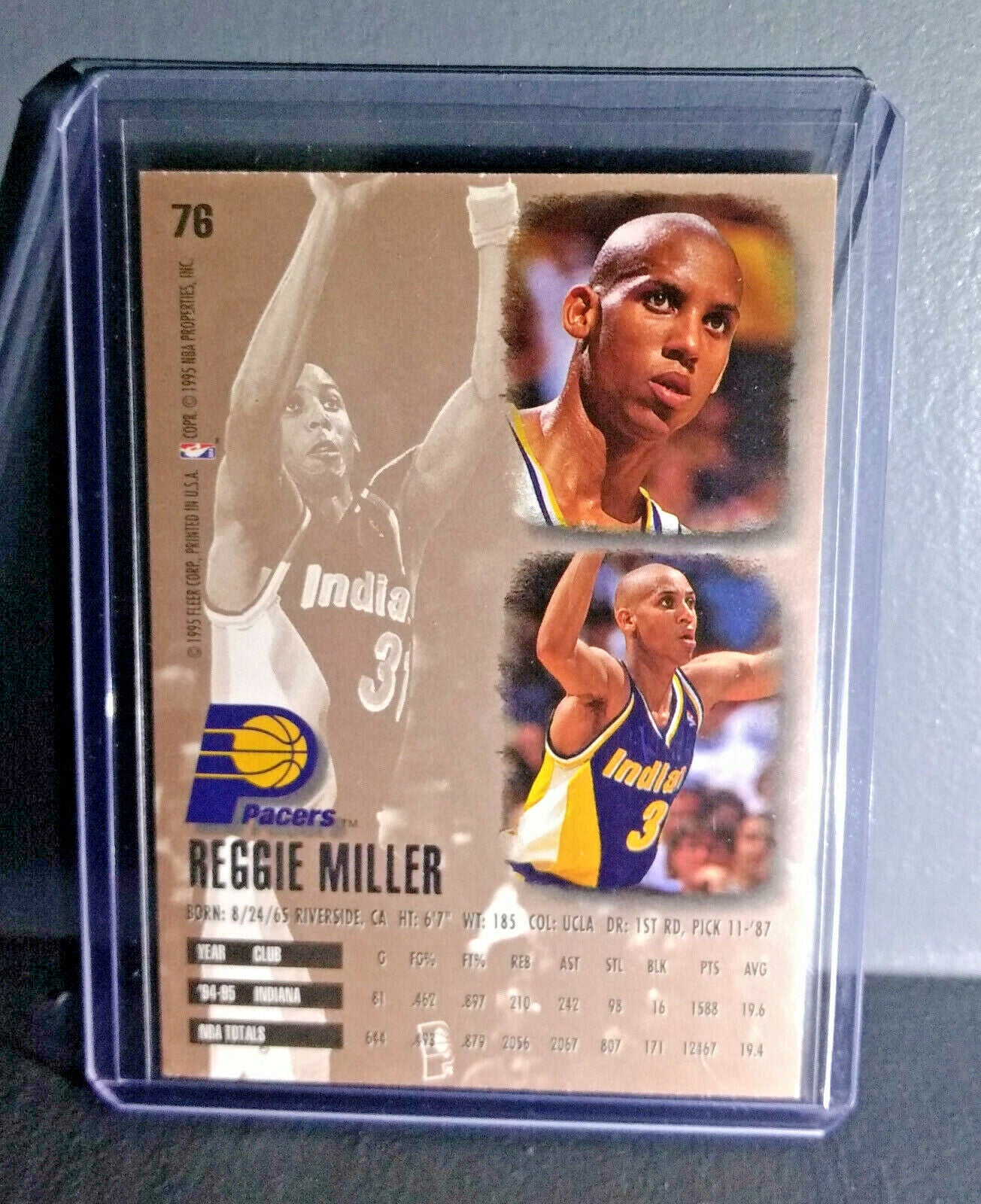 1995-96 Reggie Miller Fleer Ultra #76 Basketball Card