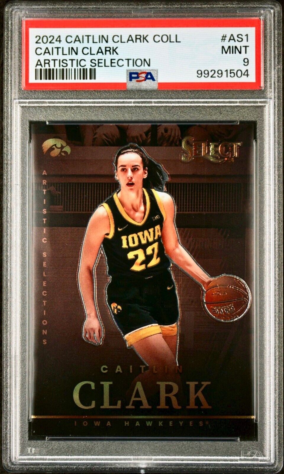 Caitlin Clark 2024 Panini Select Artistic Collections #AS1 Card PSA 9 Mint