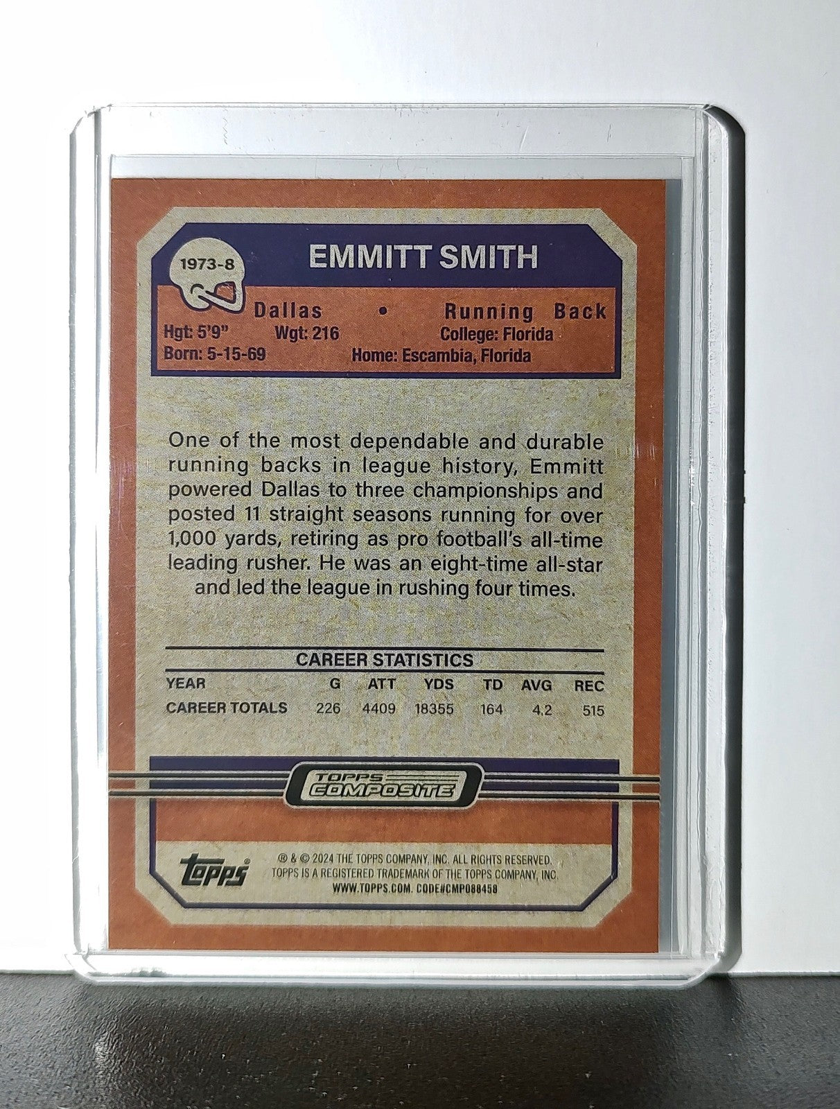 Emmitt Smith 2023 Topps 1973 NFL #1973-8 Card Dallas Cowboys