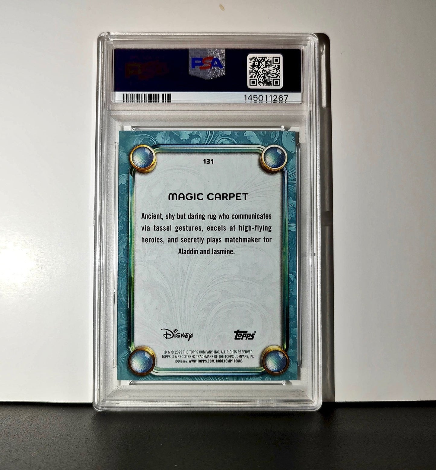 Magic Carpet 2025 Topps Disney Wonder #131 Diamond Card Aladdin PSA 6