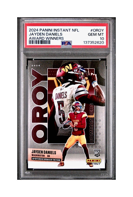Jayden Daniels 2024 Panini NFL AP Offensive Rookie of the Year Commanders PSA 10