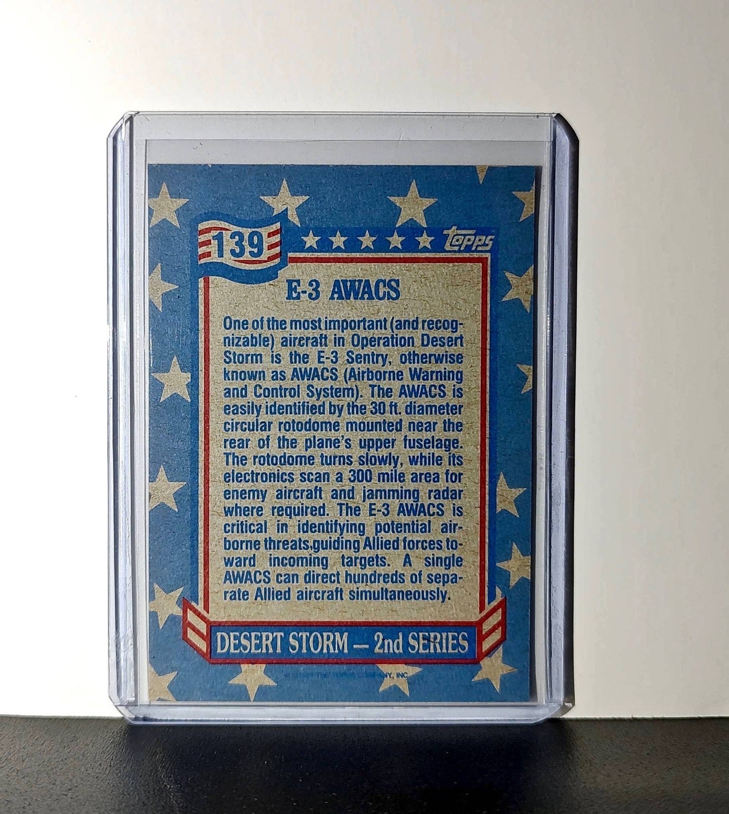E-3 AWACS 1991 Topps Desert Storm #139 Card