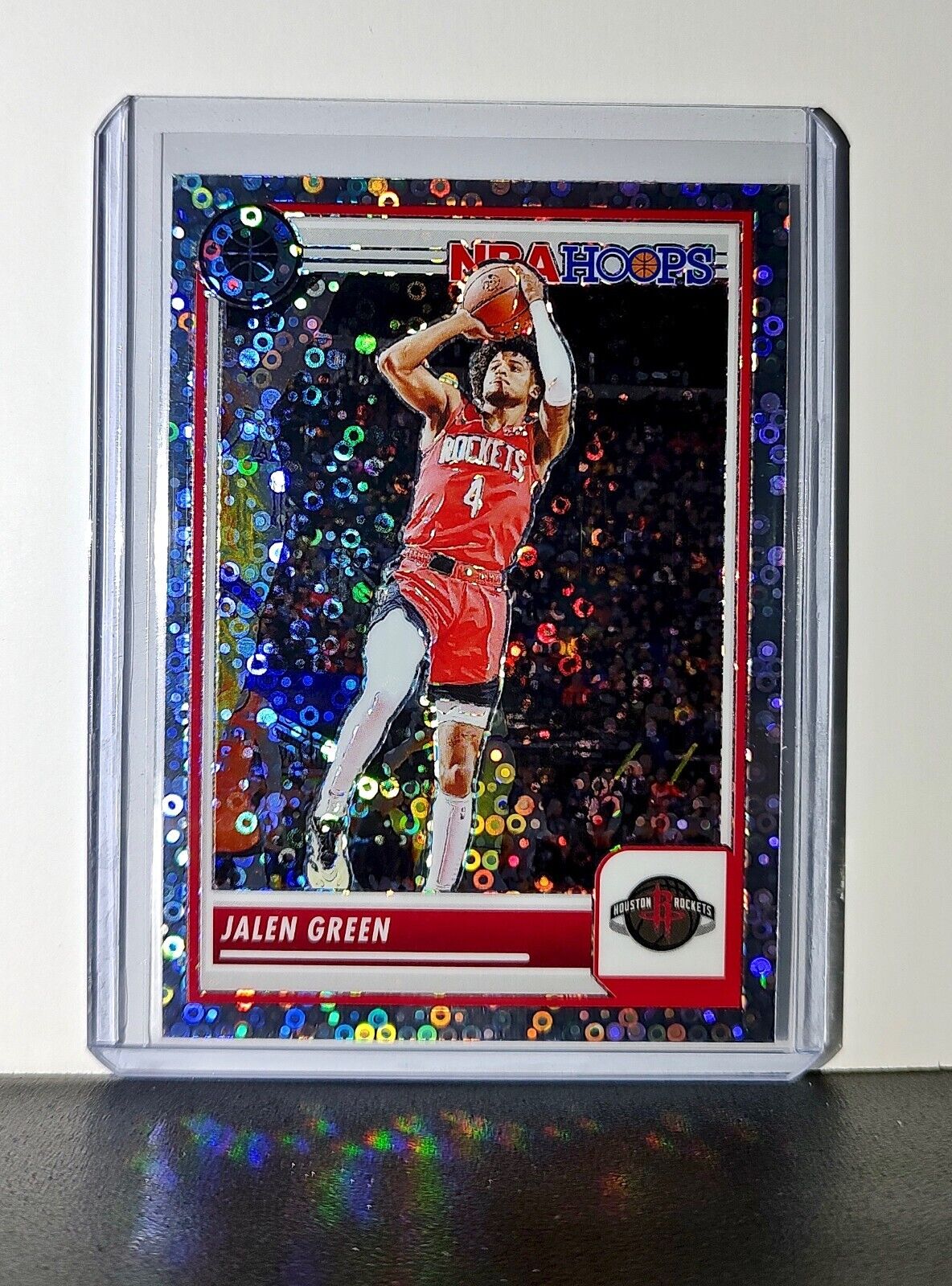 Jalen Green 2023-24 Panini Premium Stock NBA Hoops #5 Disco Prizm Card Rockets