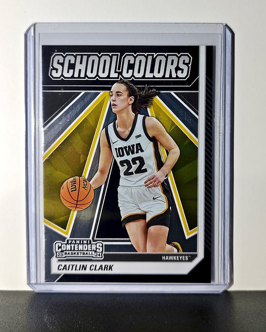 Caitlin Clark 2024 Silver Foil Panini School Colors #SC2 Card Iowa Hawkeyes
