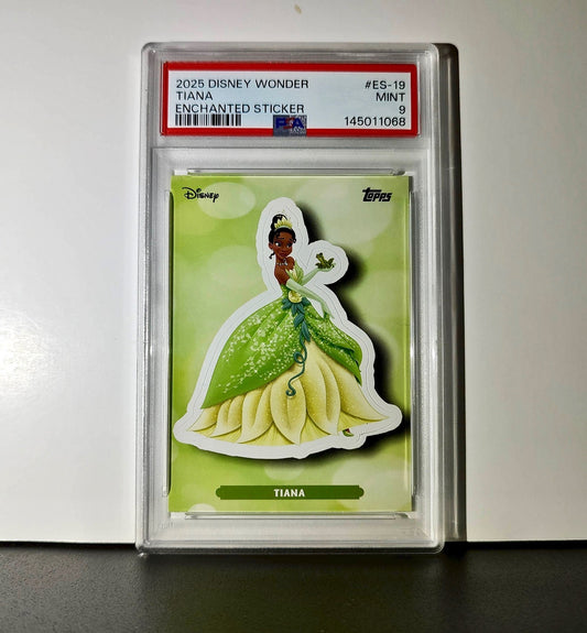 Tiana 2025 Topps Disney #ES-19 Enchanted Sticker Card PSA 9