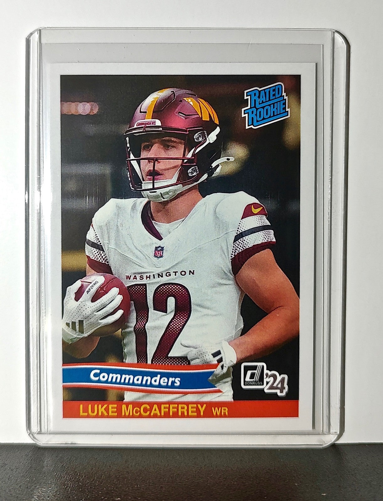 Luke McCaffrey Rookie 2024 Panini Rated Rookie Retro NFL #30 Commanders 1 of 890