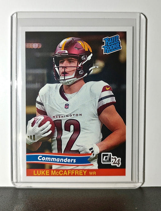 Luke McCaffrey Rookie 2024 Panini Rated Rookie Retro NFL #30 Commanders 1 of 890