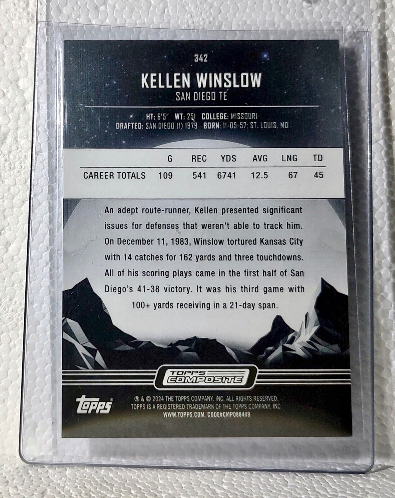 Kellen Winslow 2023 Topps Midnight NFL #342 Football Card San Diego Chargers