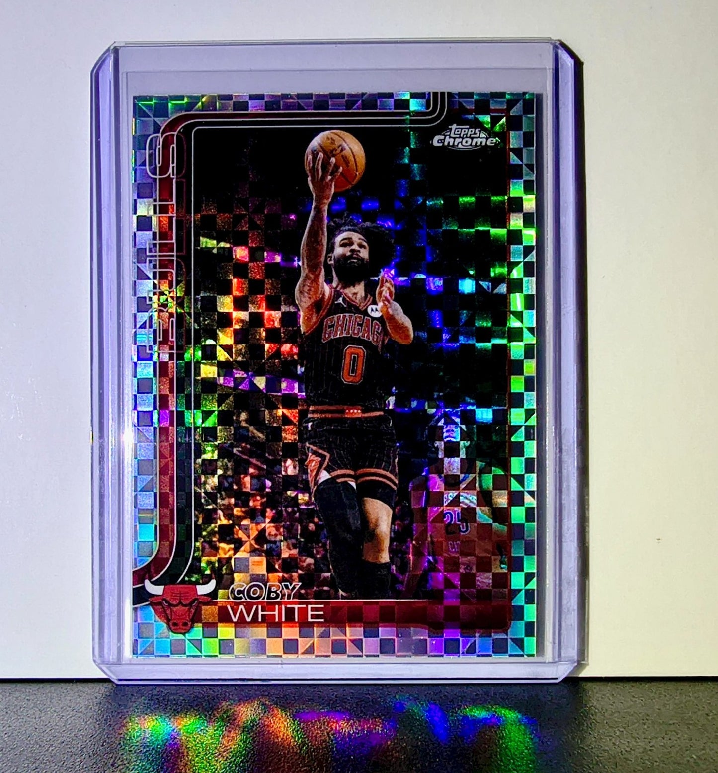 Coby White 2025-26 NBA Topps Chrome Update X-Fractor #93 Card Chicago Bulls