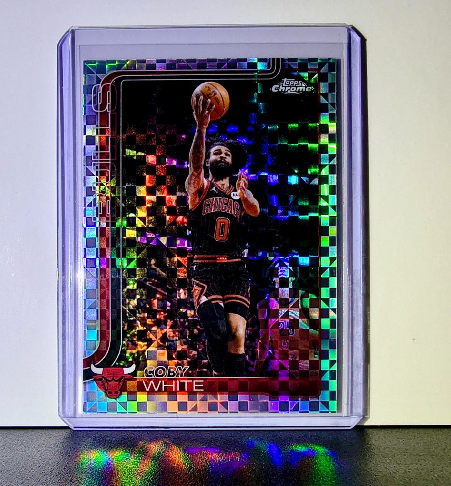Coby White 2025-26 NBA Topps Chrome Update X-Fractor #93 Card Chicago Bulls
